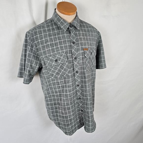 Orivs Classic Collection Button Down Shirt Men's M Gray Plaid Short Sleeve - Picture 16 of 16